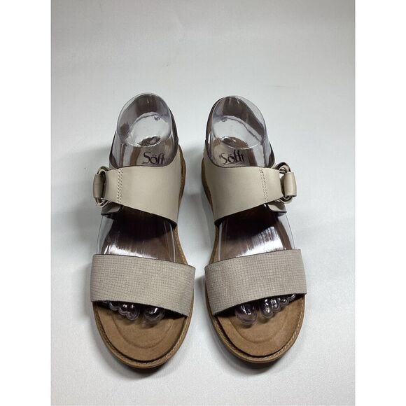 Sofft Bijou Open Toe Sandal Beige | Comfort Leather Wedge Size 7.5 - Picture 2 of 15